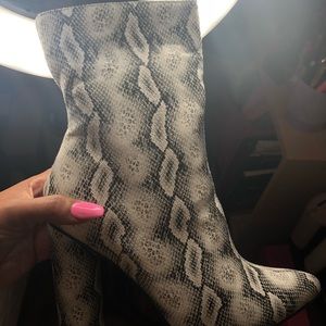 Snake print booties